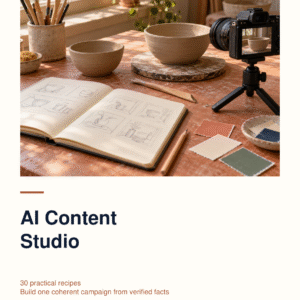 AI Content Studio: 30 Recipes for a Coherent Campaign — actual Nylia Digital cover
