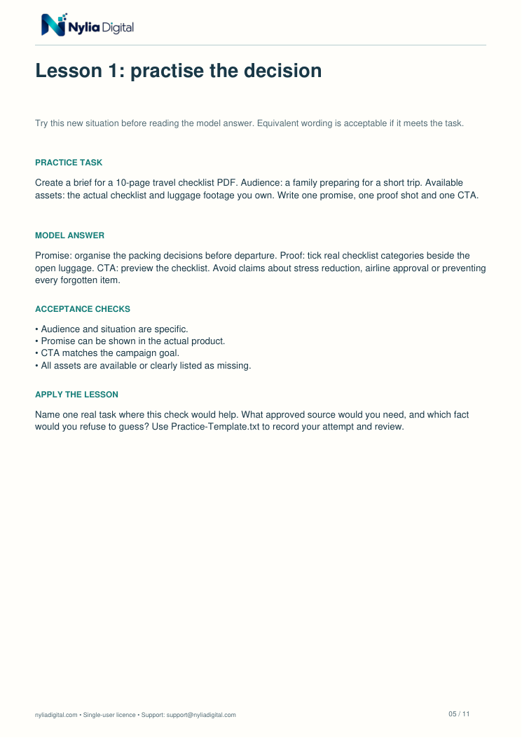 AI Reels: Brief to Storyboard: actual included page 5 from ai-reels-workshop-Guide.pdf