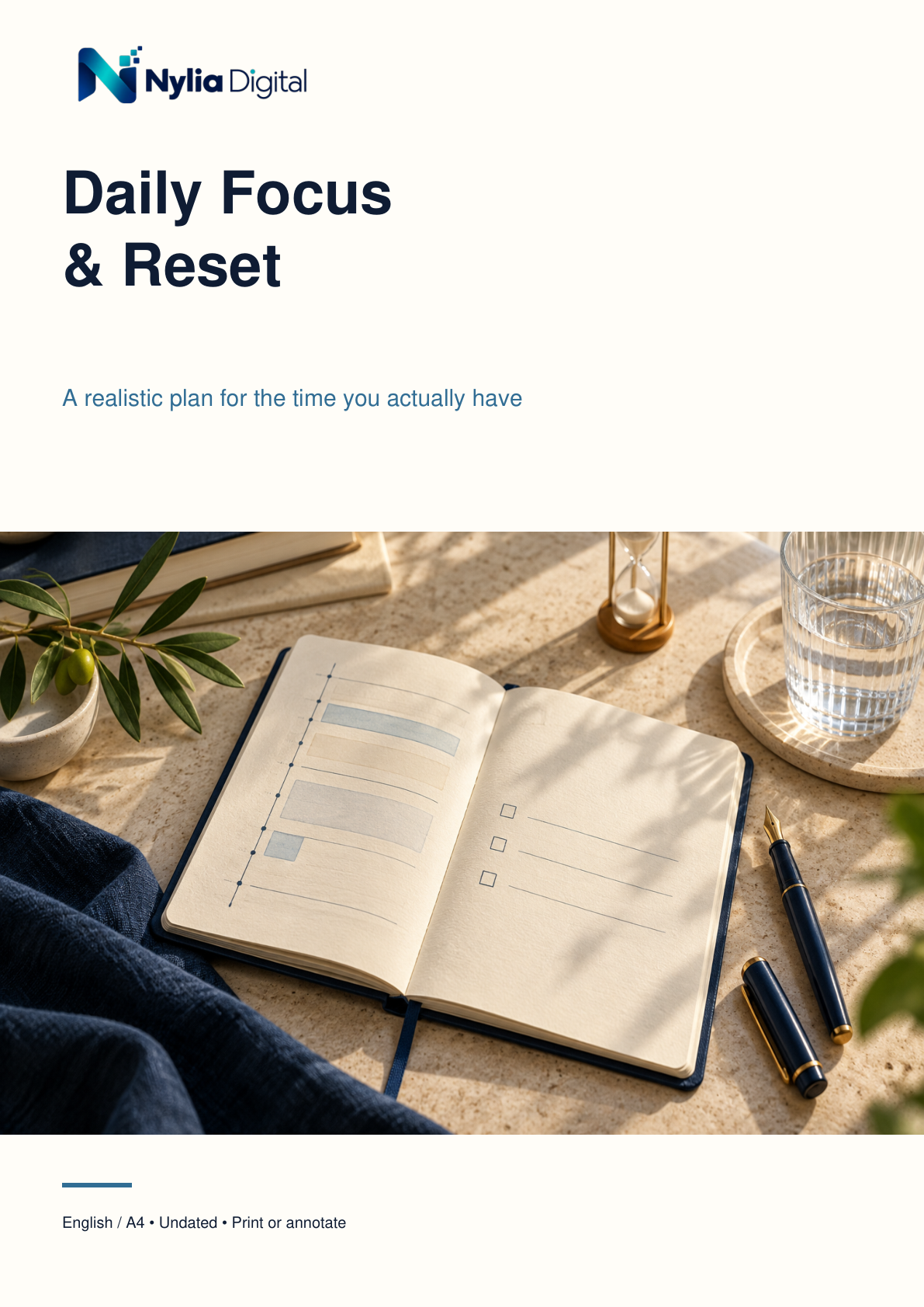 Daily Focus & Reset — actual Nylia Digital cover