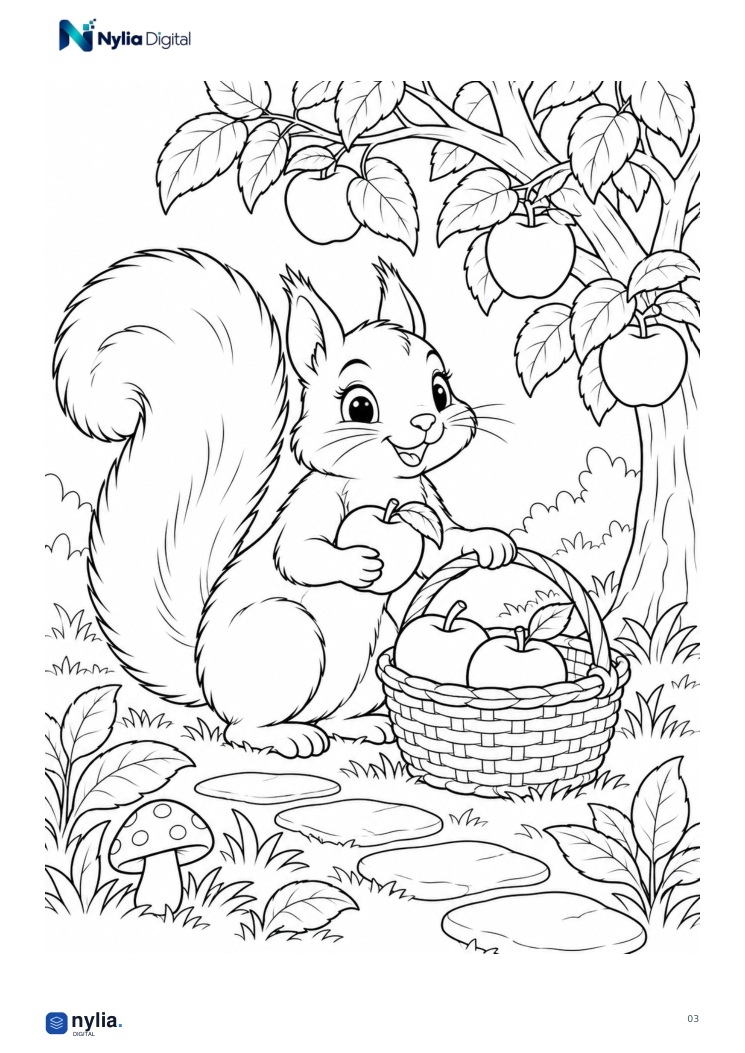 Garden Friends: 6 Printable Colouring Scenes: actual included page 5 from Nylia-Digital-Garden-Friends-A4.pdf