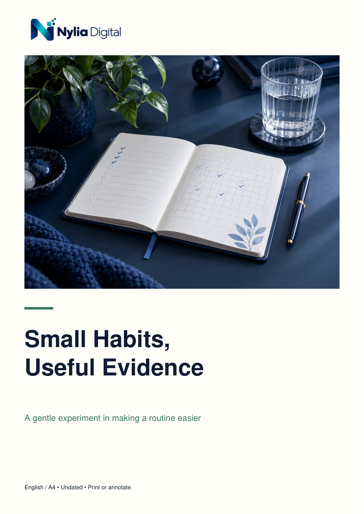 Small Habits, Useful Evidence — actual Nylia Digital cover
