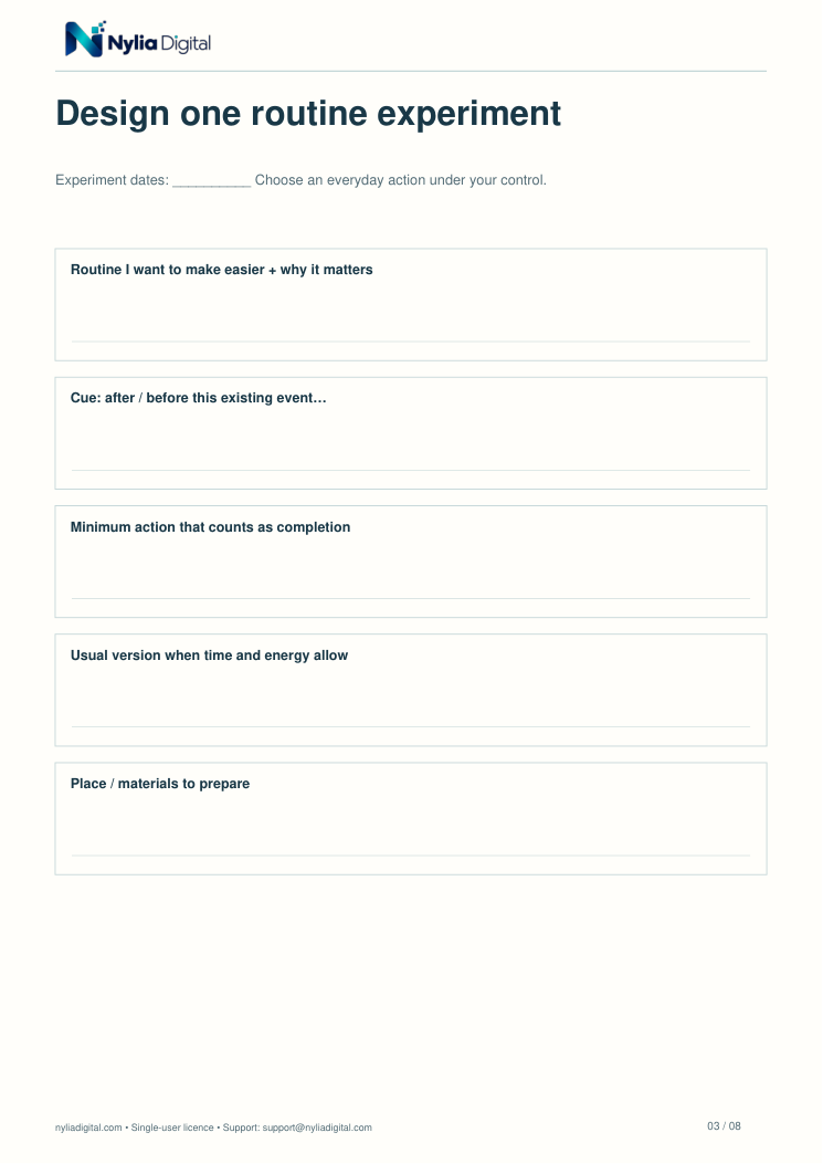 Small Habits, Useful Evidence: actual included page 3 from habit-wellbeing-planner-EN-A4.pdf