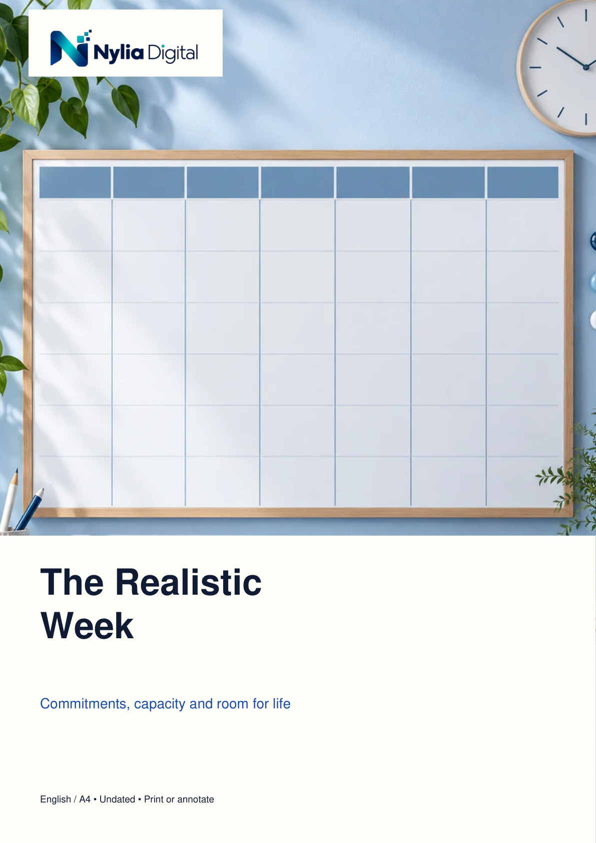 The Realistic Week — actual Nylia Digital cover